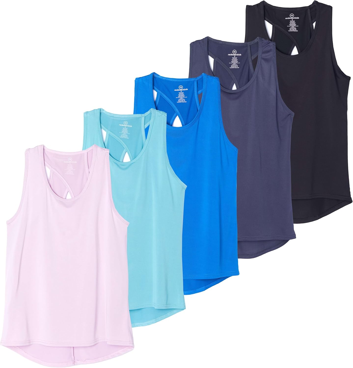 Real Essentials Women's Crossback Keyhole Workout Tank Tops