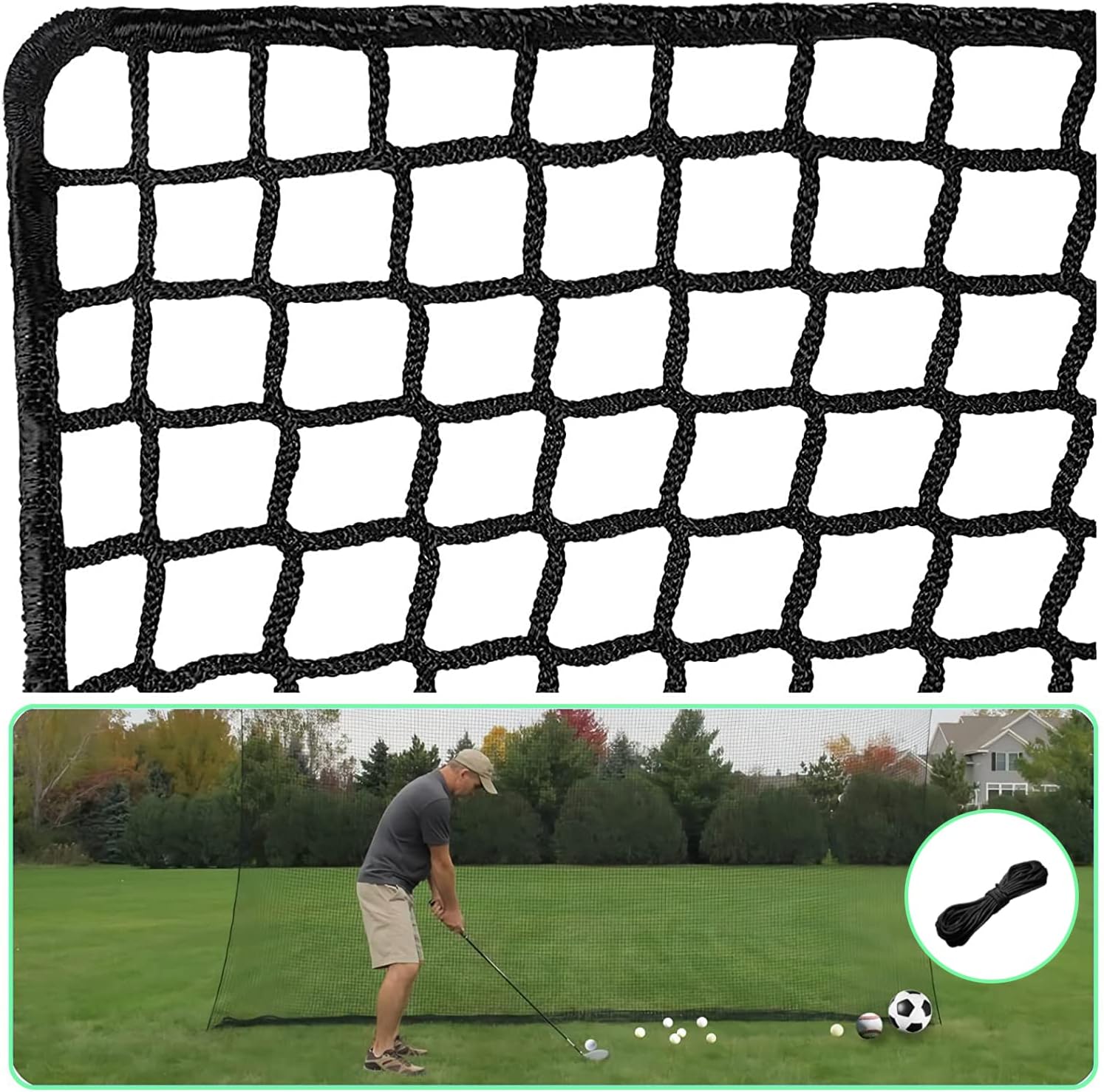 Golf Practice Net Heavy Duty Nylon Sports Netting for All Sports