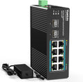 YuanLey 10 Port Industrial PoE Switch with 8 PoE Ports - Rugged