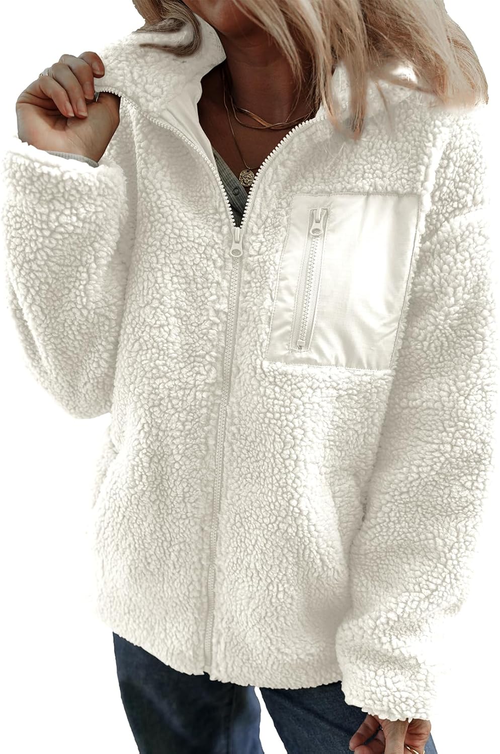 Trendy Full Zipper Fleece Jackets for Women - Warm Teddy Coats