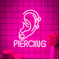 Ear Piercing Neon Sign Cool Pink Dimmable LED - Studio Decor