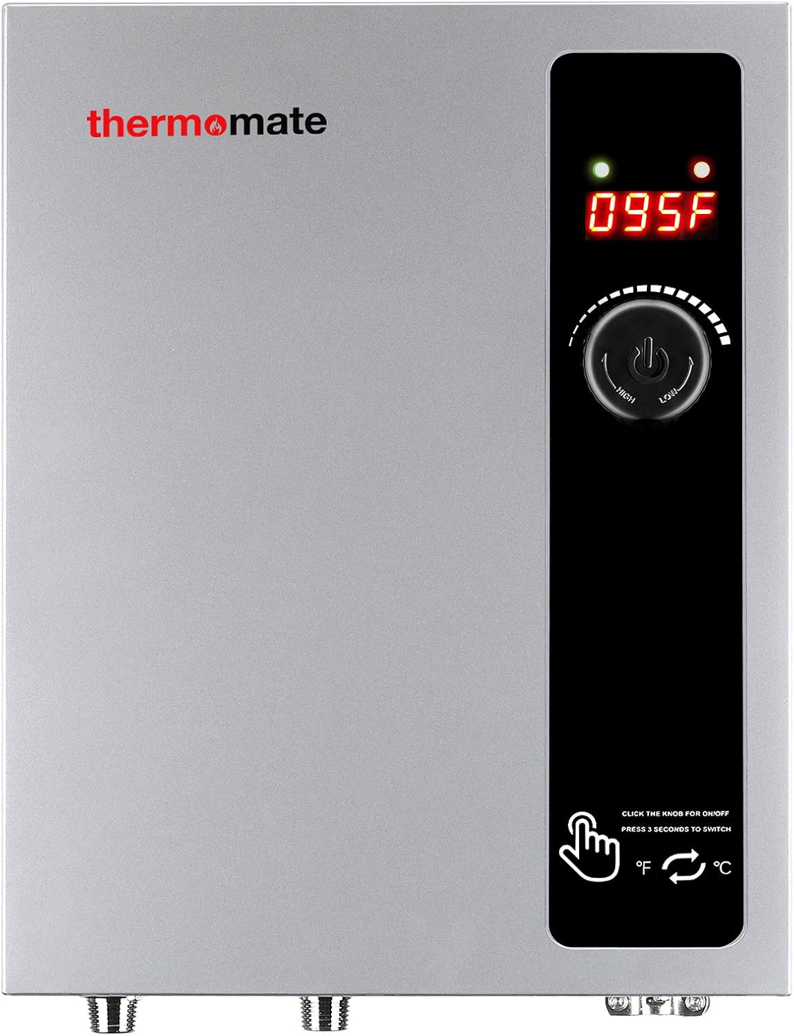ThermoMate 11kW Electric Tankless Water Heater: Instant Hot Water, Self-Modulating, Space-Saving