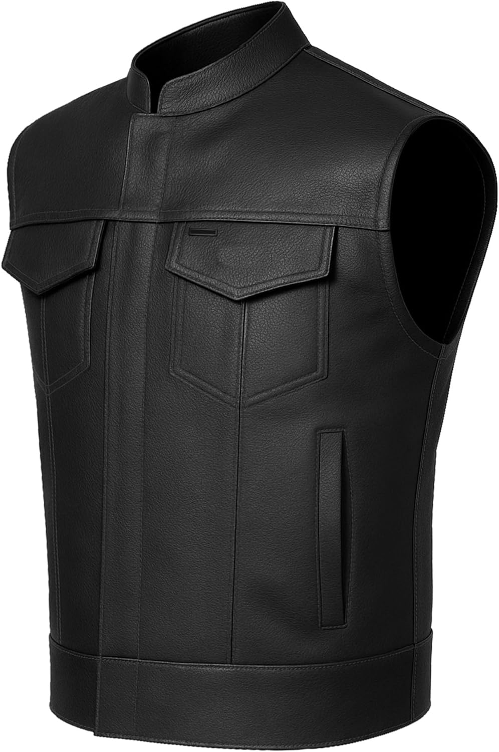 Mens SOA Motorcycle Vest in Premium Buffalo Leather for Bikers