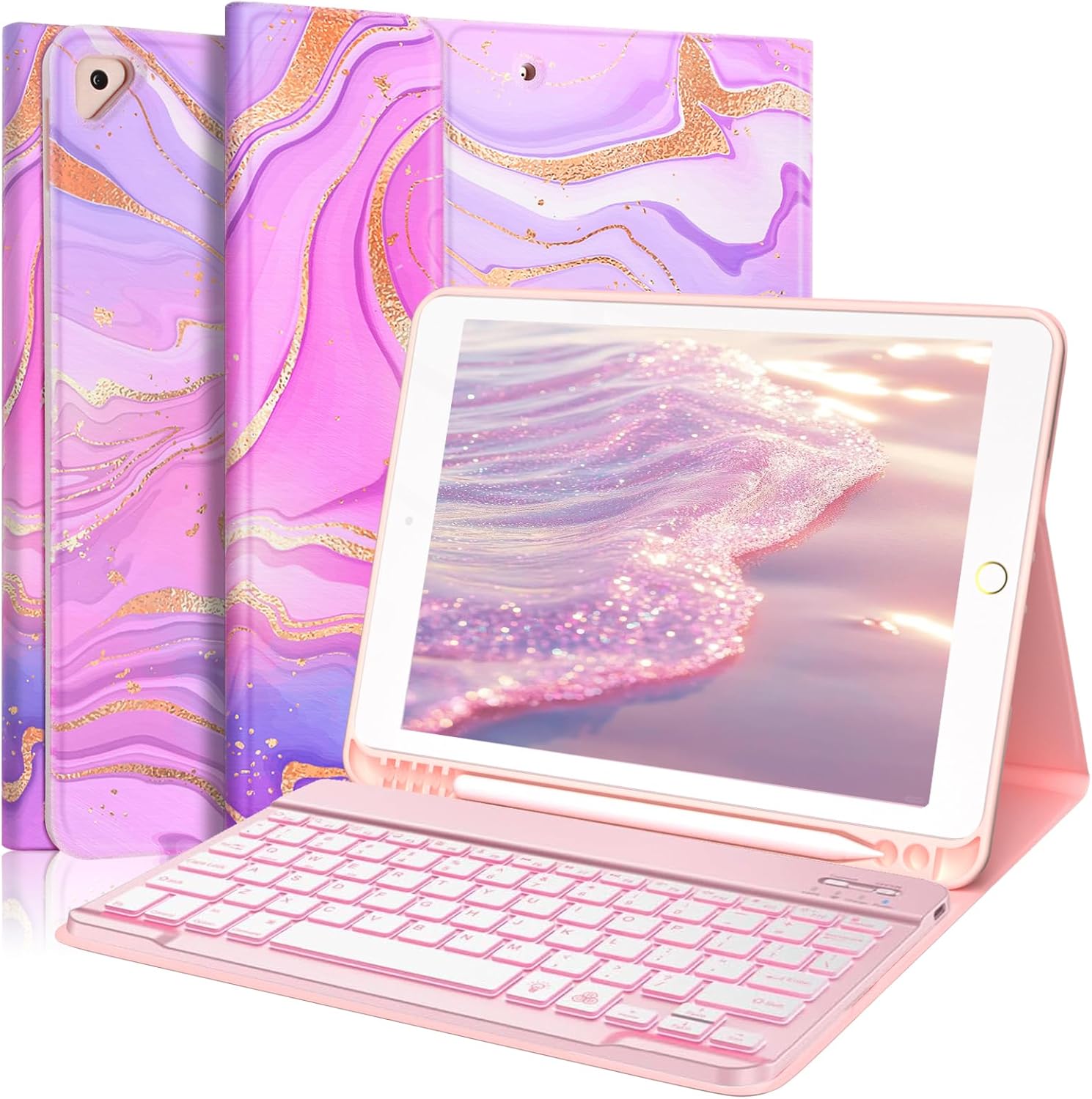 FUWANG Keyboard Case for iPad 9th 8th 7th Gen with Backlit