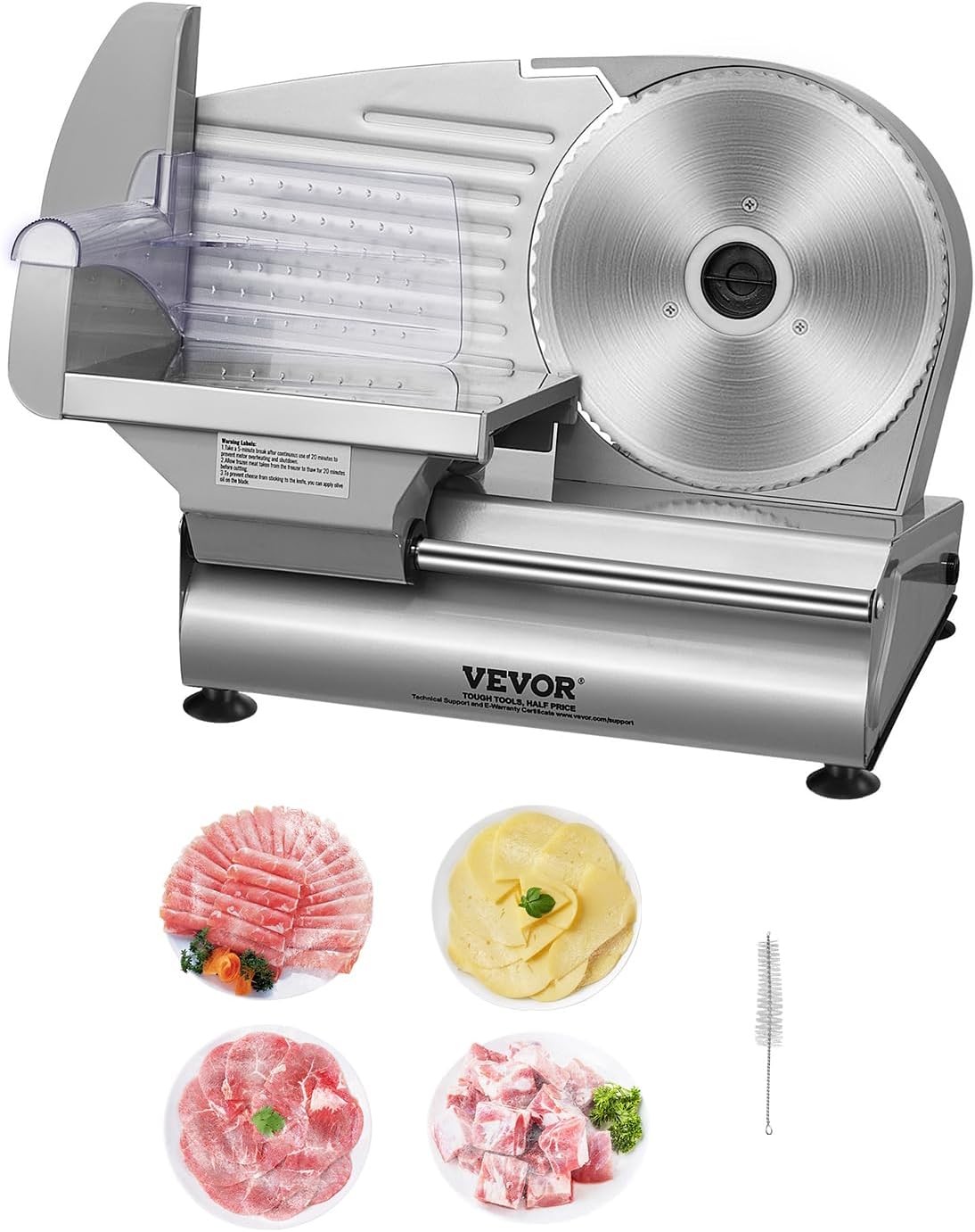 VEVOR Meat Slicer for Home Use - 7.5 inch Electric Deli Cutter