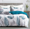 SLEEPBELLA Comforter Twin Size Blue Botanical - Reversible Cotton