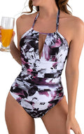 B2prity Women's Slimming One Piece Swimsuit - Tummy Control Halter tie