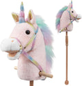 HollyHOME Unicorn Stick Horse with Wheels and Sounds - Play-Ready 36in