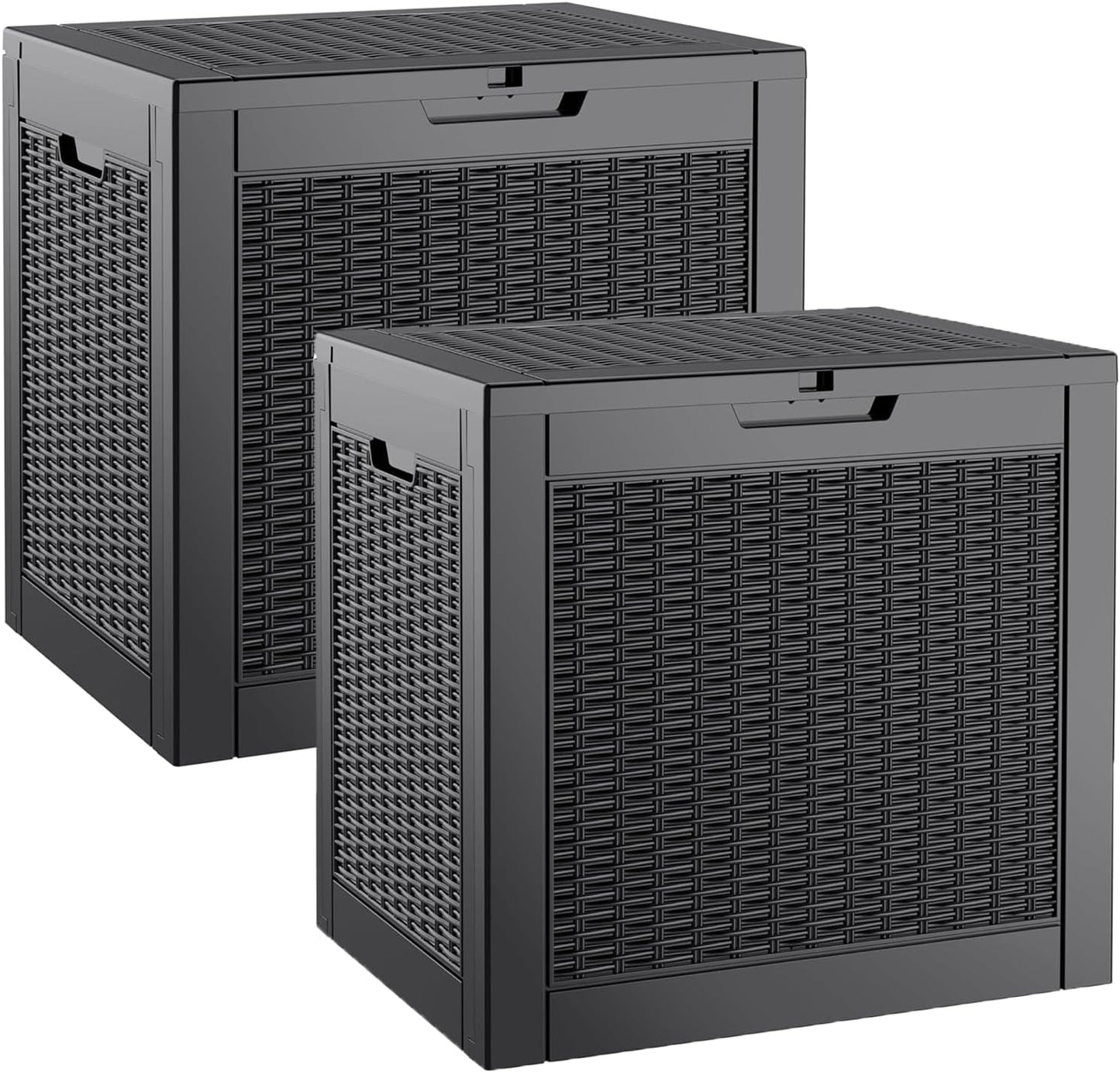32 Gallon Resin Deck Box 2 Pack for Outdoor Storage Solutions