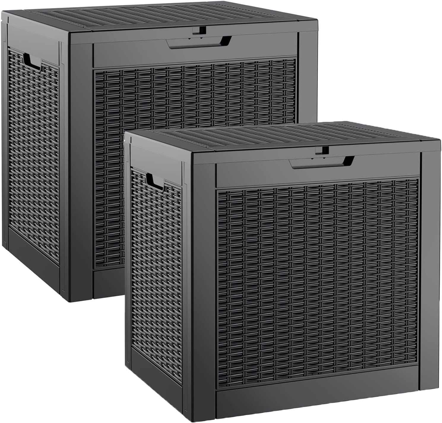 32 Gallon Resin Deck Box 2 Pack for Outdoor Storage Solutions