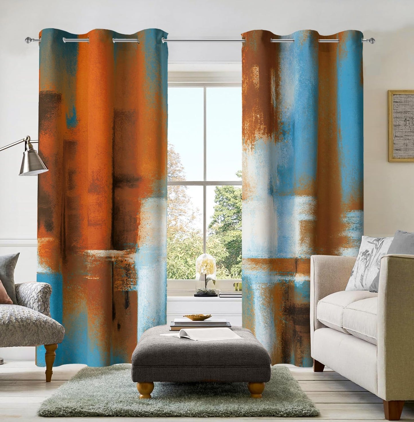 Rust Curtains 2 Panels for Room Darkening and Privacy Protection