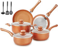 Pots and Pans Set Ultra Nonstick 11pcs Cookware Set - Ceramic Copper
