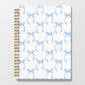 Blue Coquette Bow Spiral Journal Notebook 5.5x8.3 - Preppy Blue Bow