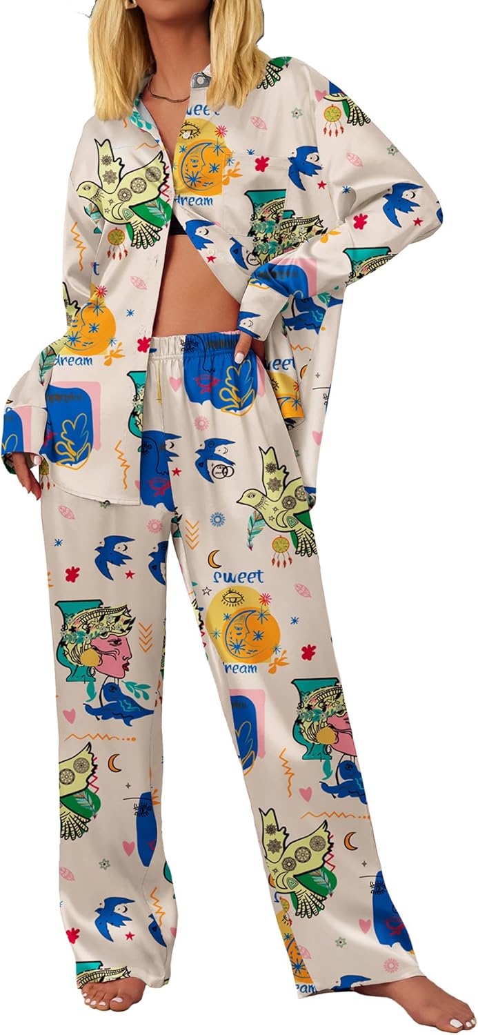 Ekouaer Womens Satin Silky Pajama Set for Ultimate Comfort