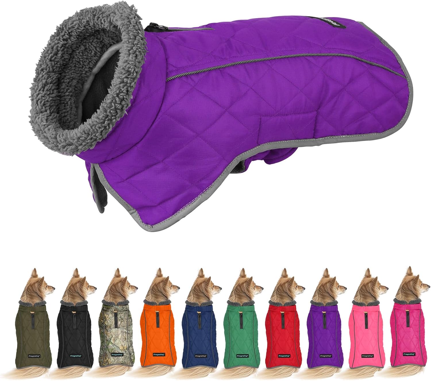 Fragralley Waterproof Dog Coat with Fleece Lining for Winter