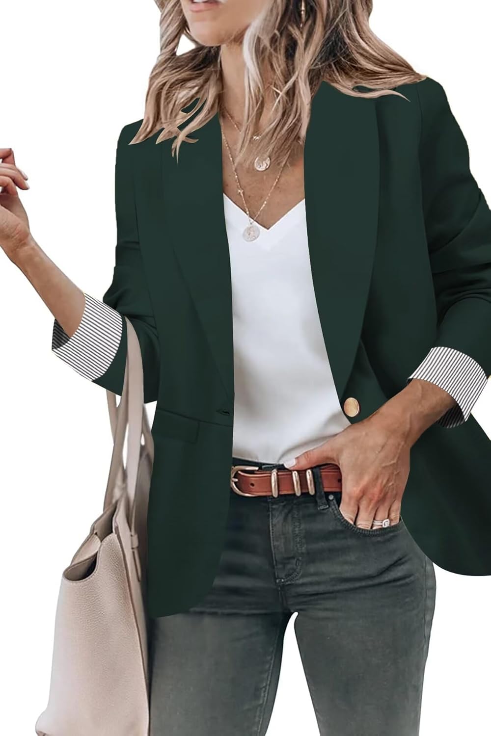 Genhoo Blazer Jackets for Women - Stylish Office Casual Wear