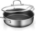 Tri-Ply Stainless Steel 12 in Saute Pan 7 QT - Fast Even Heat