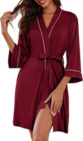 Ekouaer Women Kimono Robe Knee Length Knit Bathrobe - Lightweight in