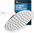 8 in Rainfall Shower Head - Solid Metal High Flow 2.5 GPM