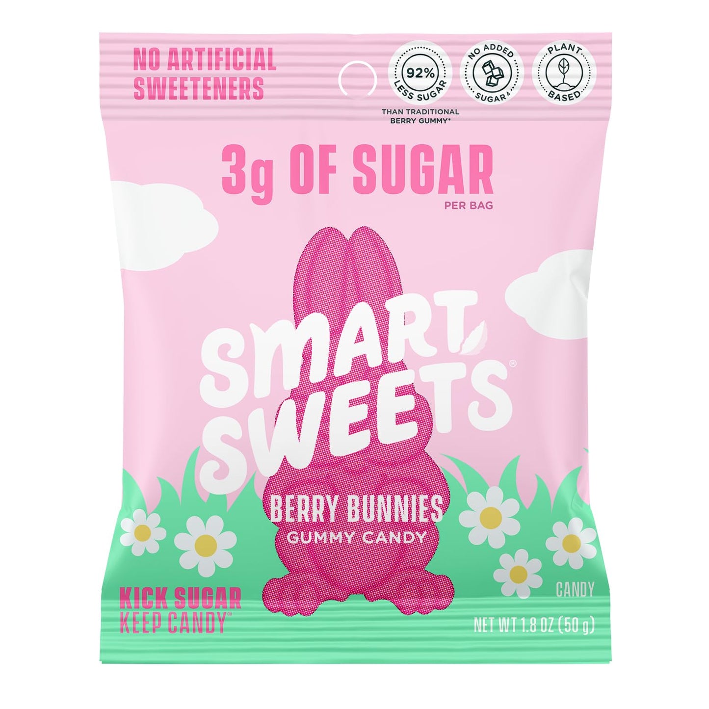 SmartSweets Berry Bunnies Easter Candy for Low Sugar Snacking