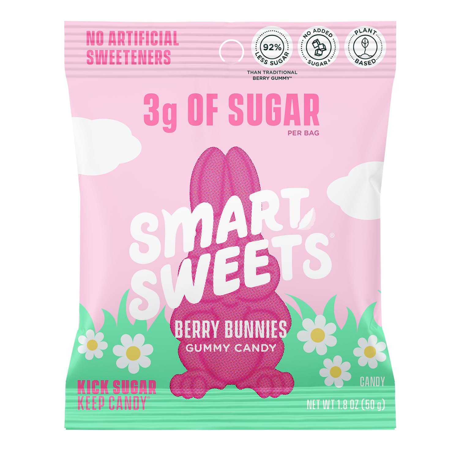 SmartSweets Berry Bunnies Easter Candy for Low Sugar Snacking