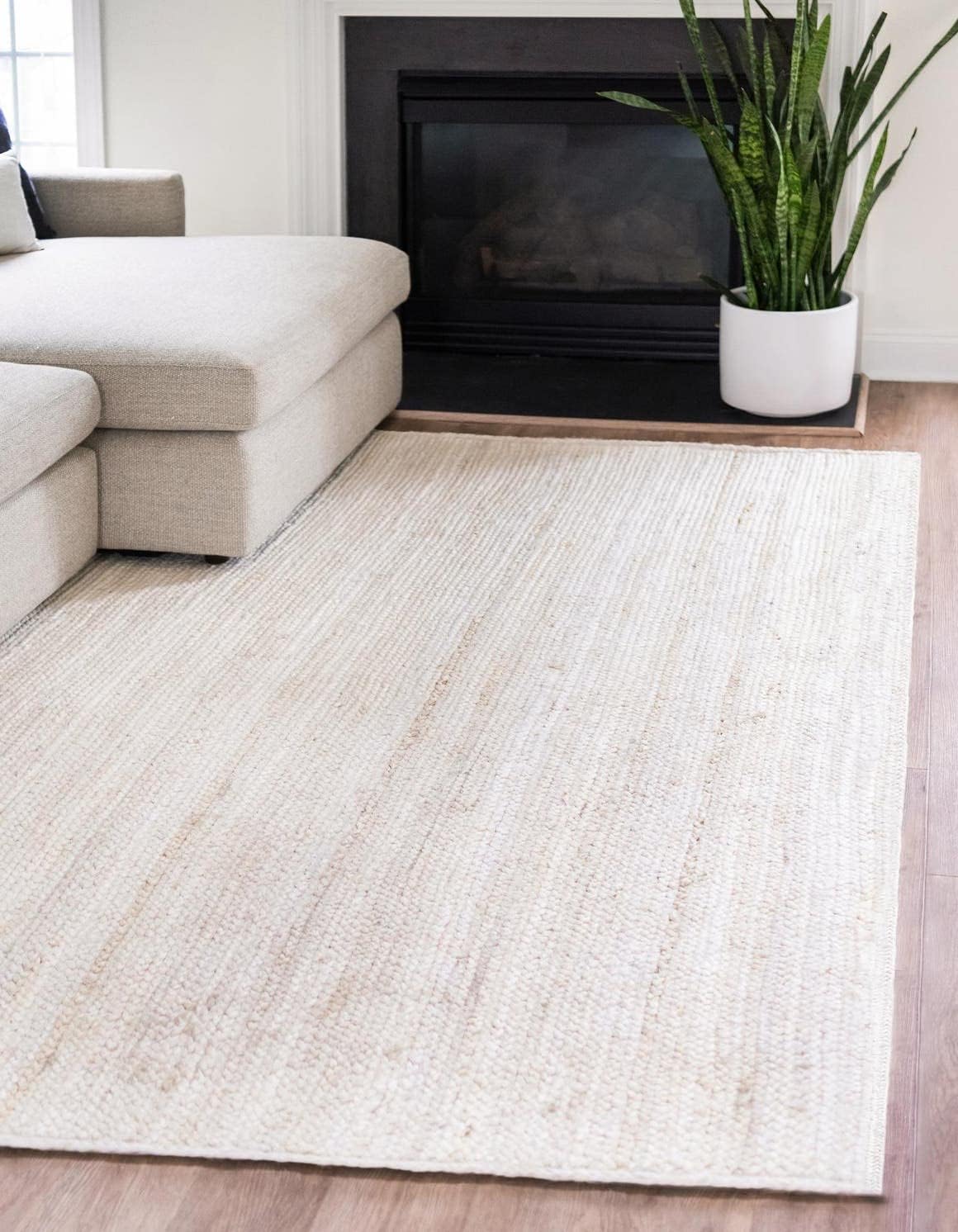 Handwoven Jute Area Rug - Eco Friendly Vintage Beige 9ftx12ft