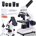Compound Microscope 40x-2500x Magnification - Dual LED, Portable