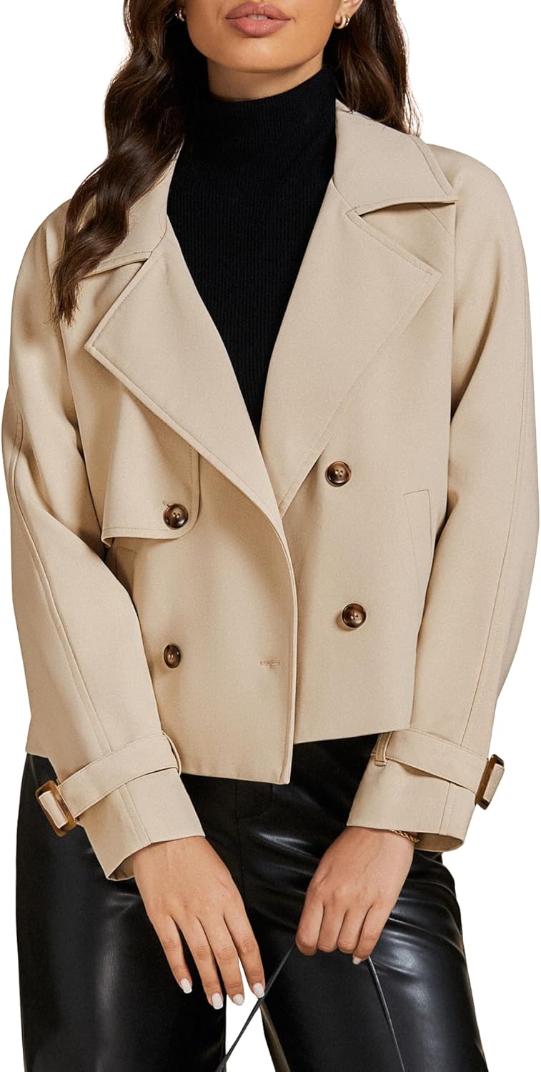 Cropped Trench Coat for Women - Stylish and Versatile Jacket