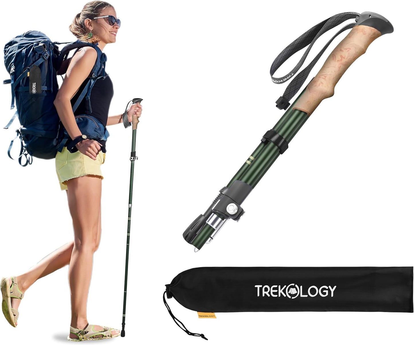 TREKOLOGY Lightweight Hiking Pole - Ideal for All!