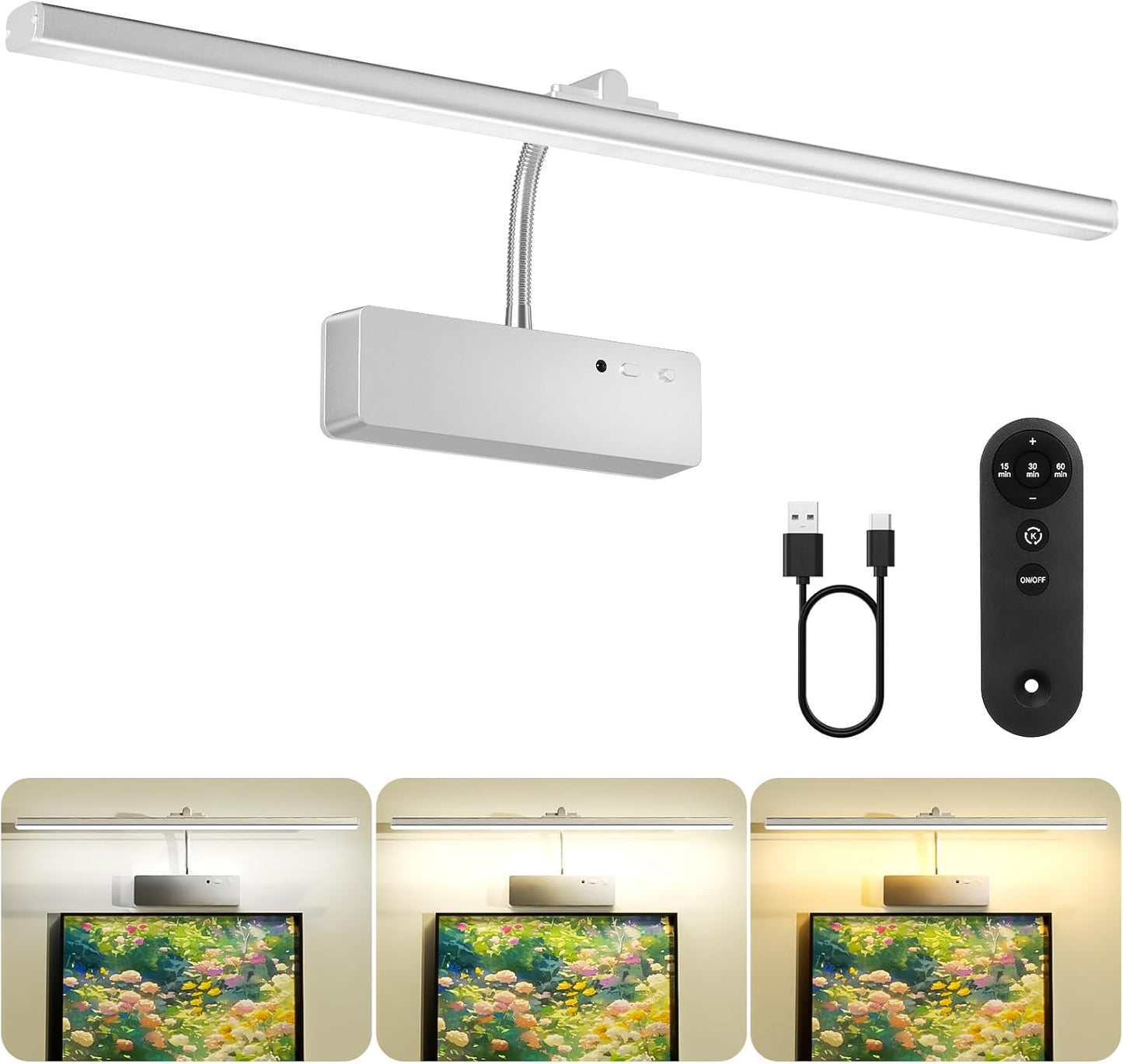 Wireless Rechargeable Picture Light with Remote for Artwork