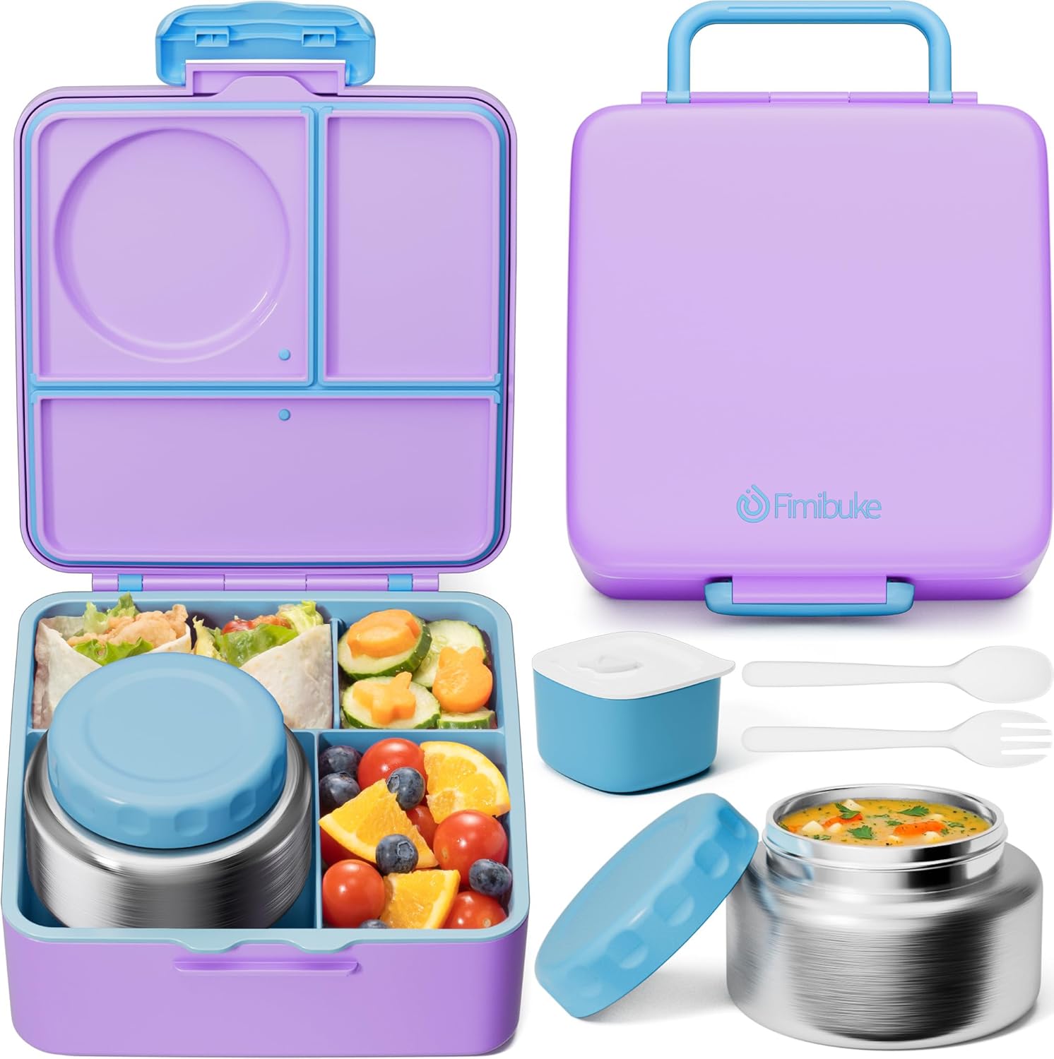 Fimibuke Bento Box for Kids and Adults - Leakproof & BPA Free