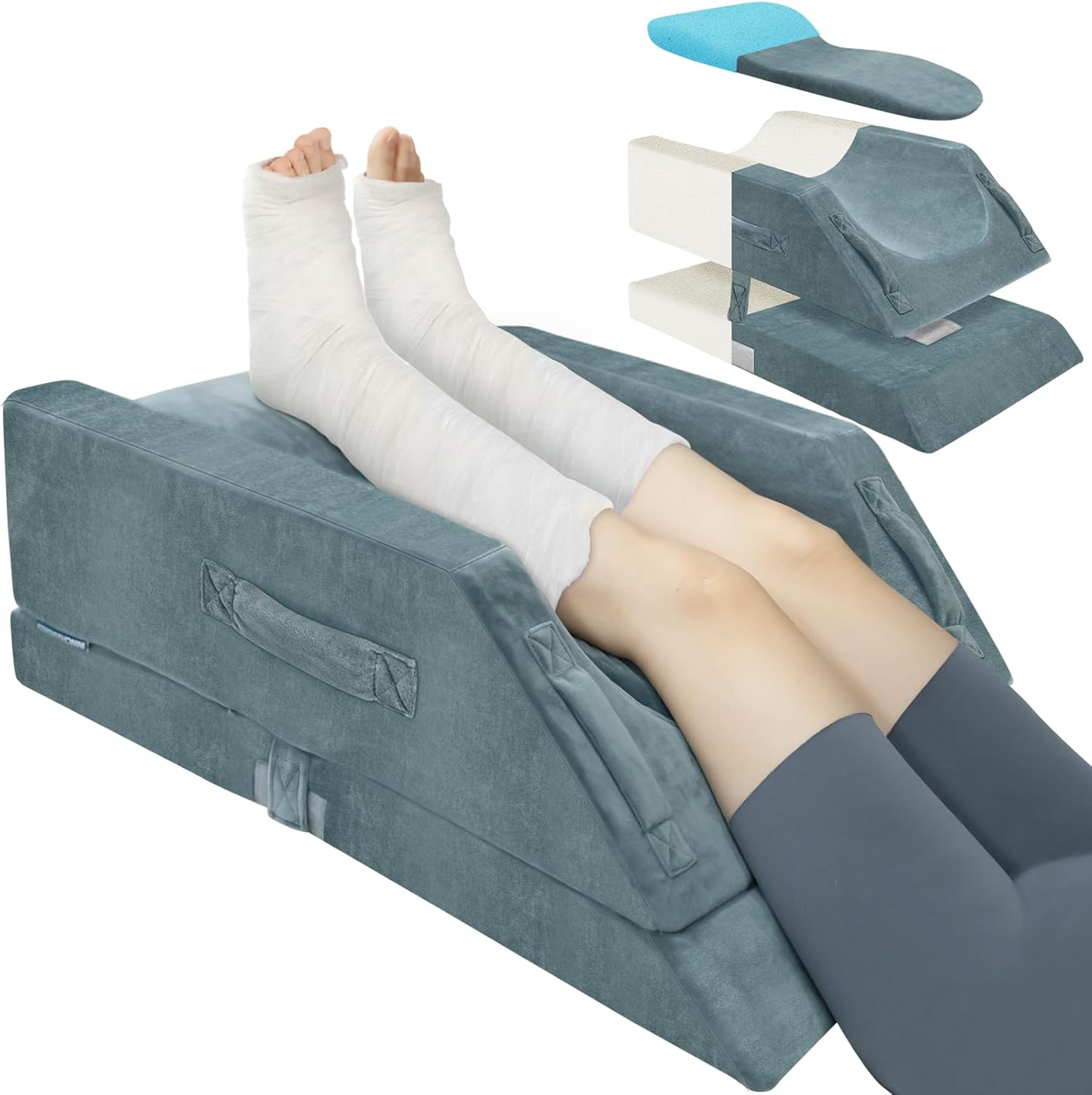 KingPavonini Height-Adjustable Leg Elevation Pillow for Recovery