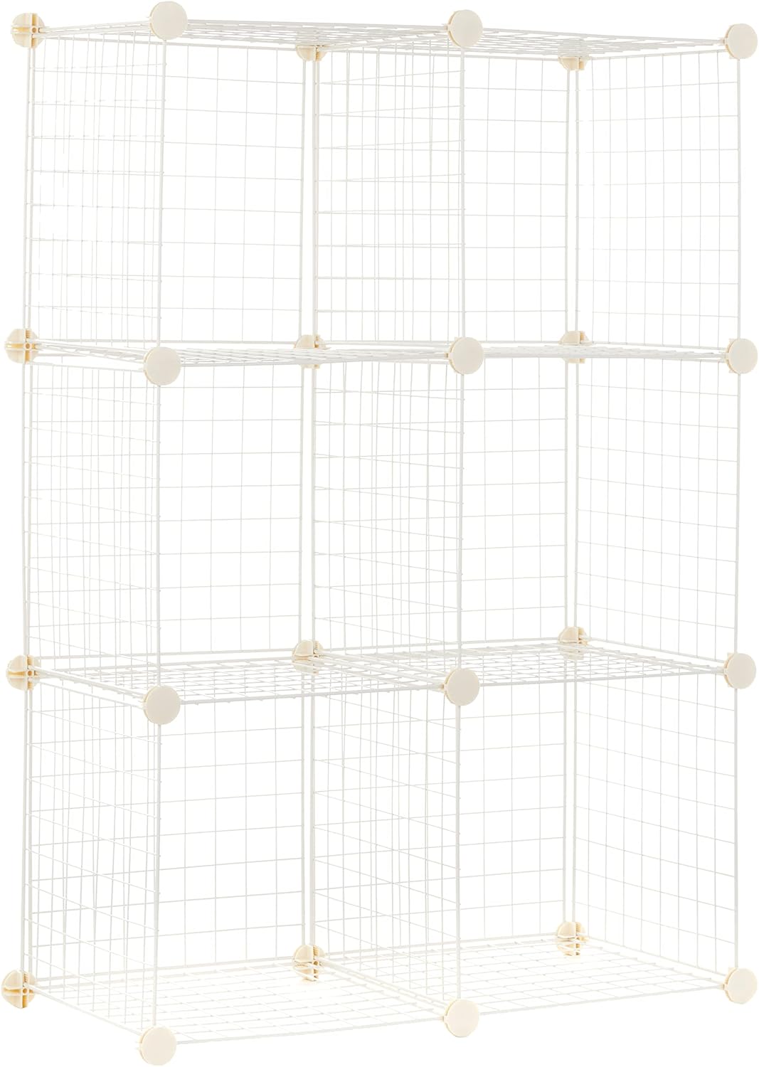 6 Cube Wire Grid Storage Shelves for Neat Organization and Display