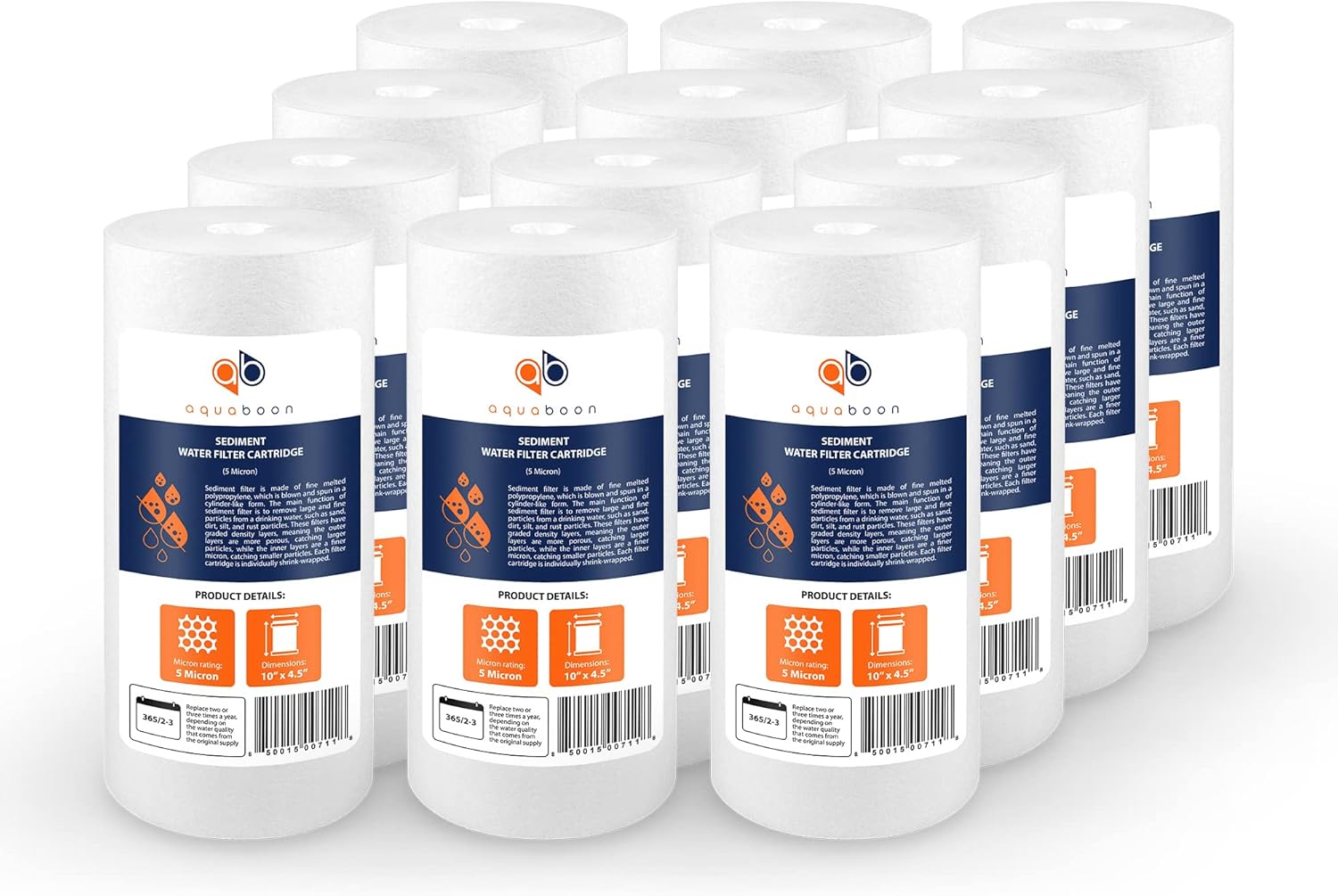 Aquaboon 5 Micron Well Water Sediment Filter for Whole House