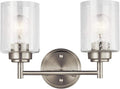 Kichler Winslow 12.75 in Vanity Light Brushed Nickel - Clear Seeded