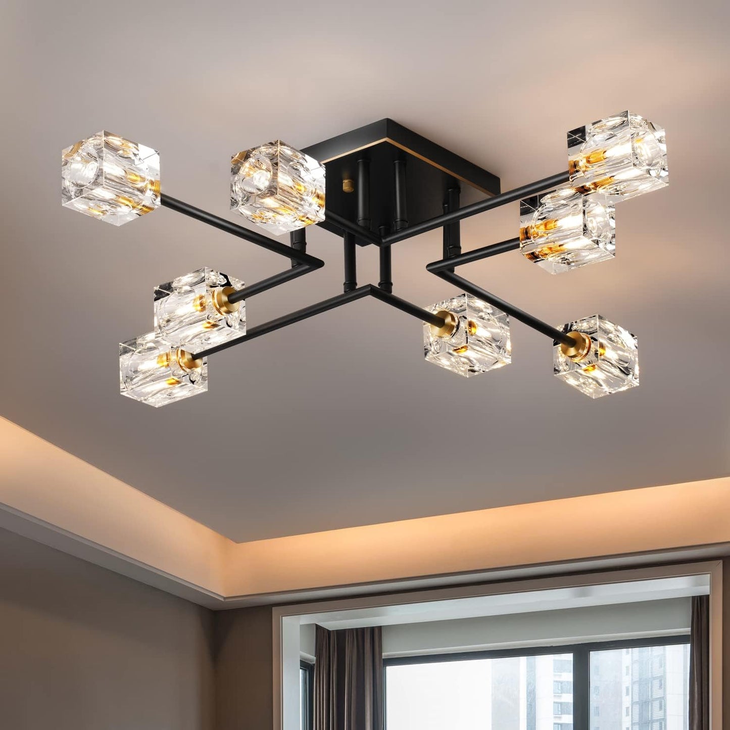 8-Lights Semi Flush Mount Ceiling Light Fixture for Modern Homes