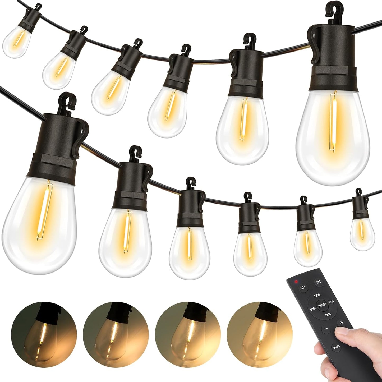 Outdoor String Lights Waterproof 200FT LED Patio Light Set