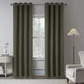 Olive Green 100% Blackout Linen Curtains for Modern Farmhouse