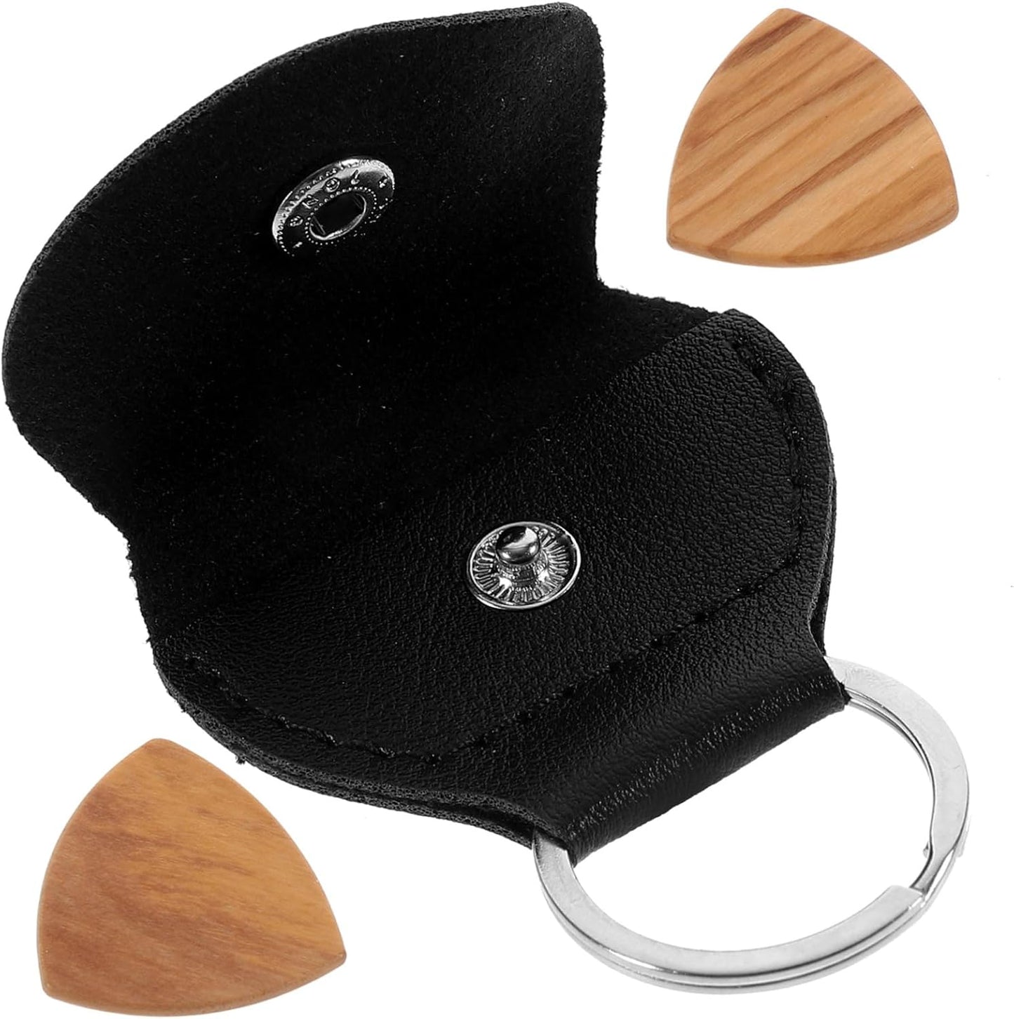 Compact Wood Keychain Guitar Pick Holder