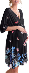 Ekouaer 3 in 1 Maternity Nursing Gown - Comfortable Labor