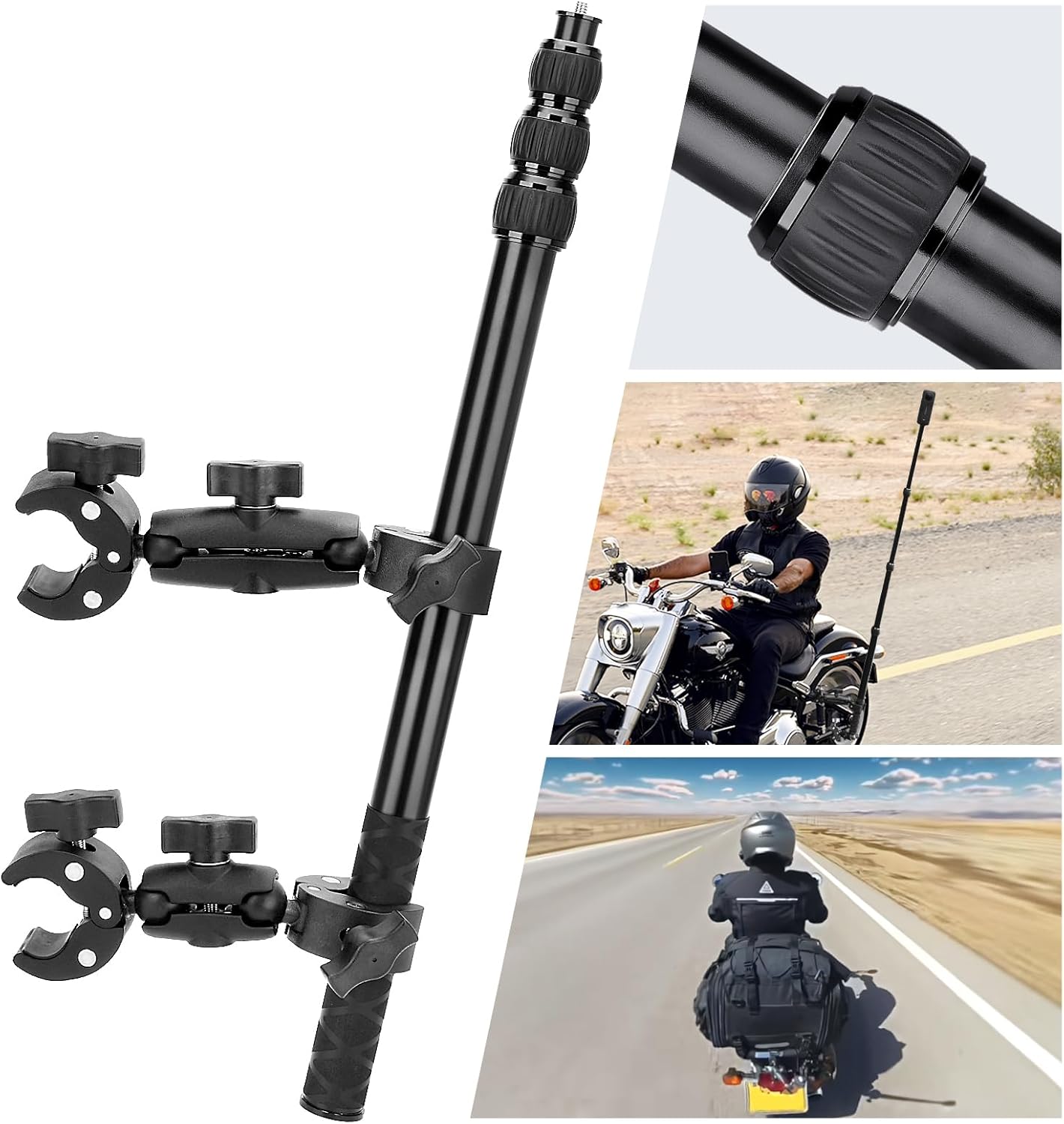 Motorcycle Camera Mount Kit for Insta360 & GoPro - 63 in Stick