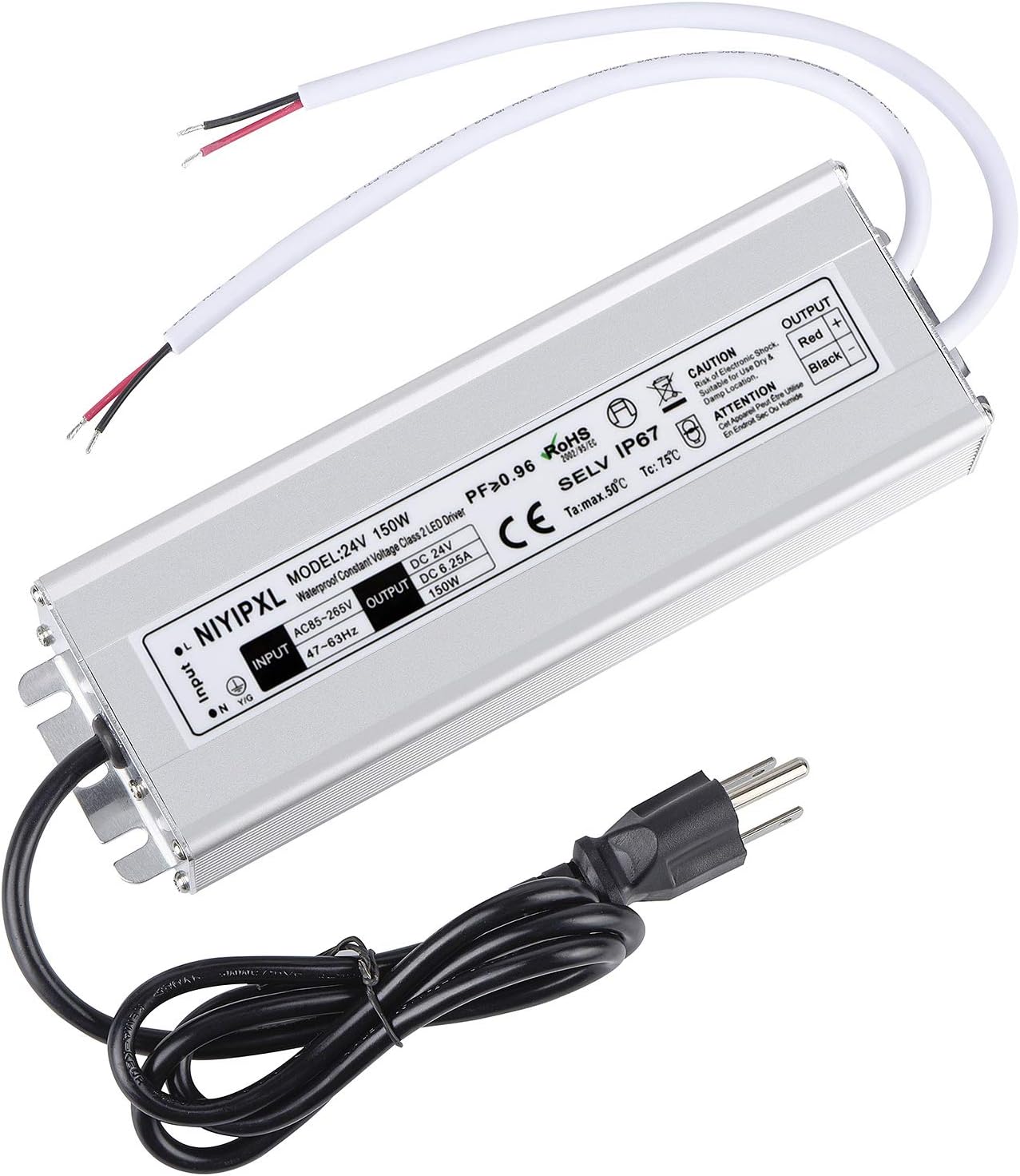 LED Driver 150 Watts 24V DC Waterproof Power Supply for Lights