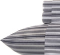 Twin Cotton Percale Sheets Coleridge Stripe Charcoal - Dorm Essential