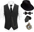1920s Mens Fedora Hat and Gatsby Vest Costume Set - Complete Vintage