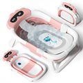 Collapsible Dinosaur Baby Bathtub (Pink) - Portable Infant Tub