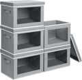 Stackable Storage Bins with Lids - Medium Foldable Storage Boxes