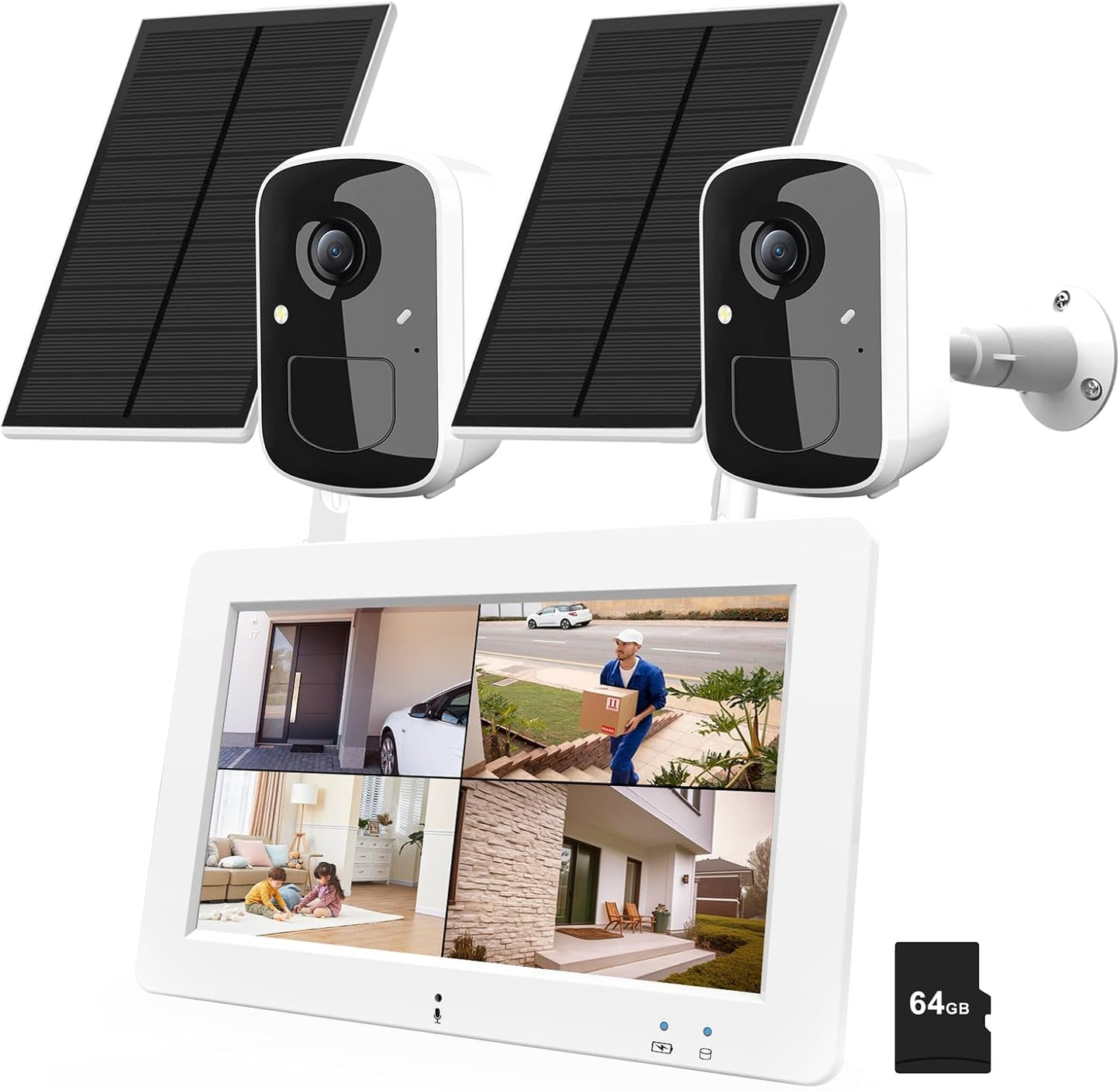 Wireless Security Camera System with 7in Touchscreen Monitor