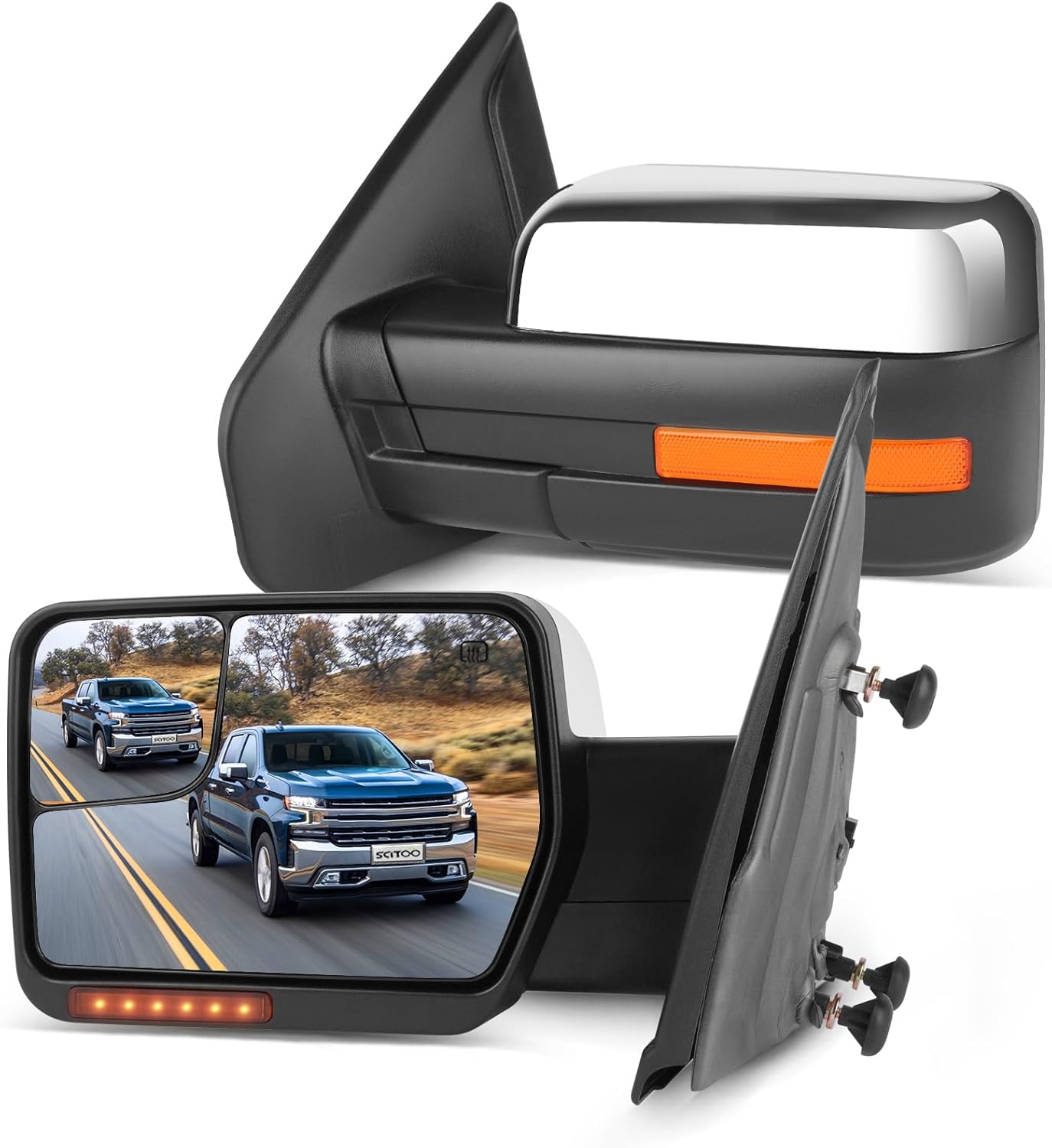 SCITOO Towing Mirrors for Ford F-150 with Blind Spot Features