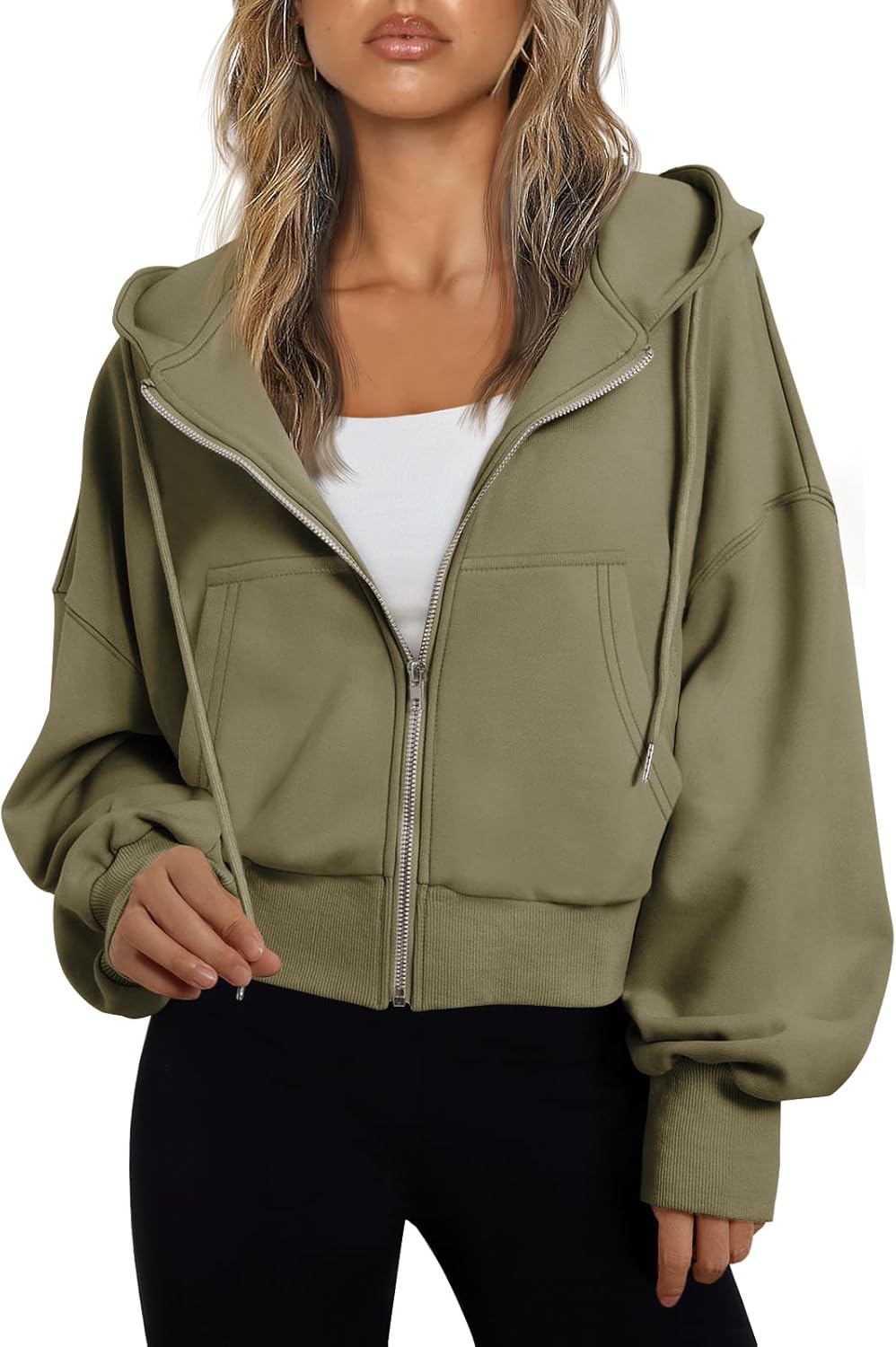 Trendy Queen Hoodies for Women Full Zip Up Casual Gym Tops