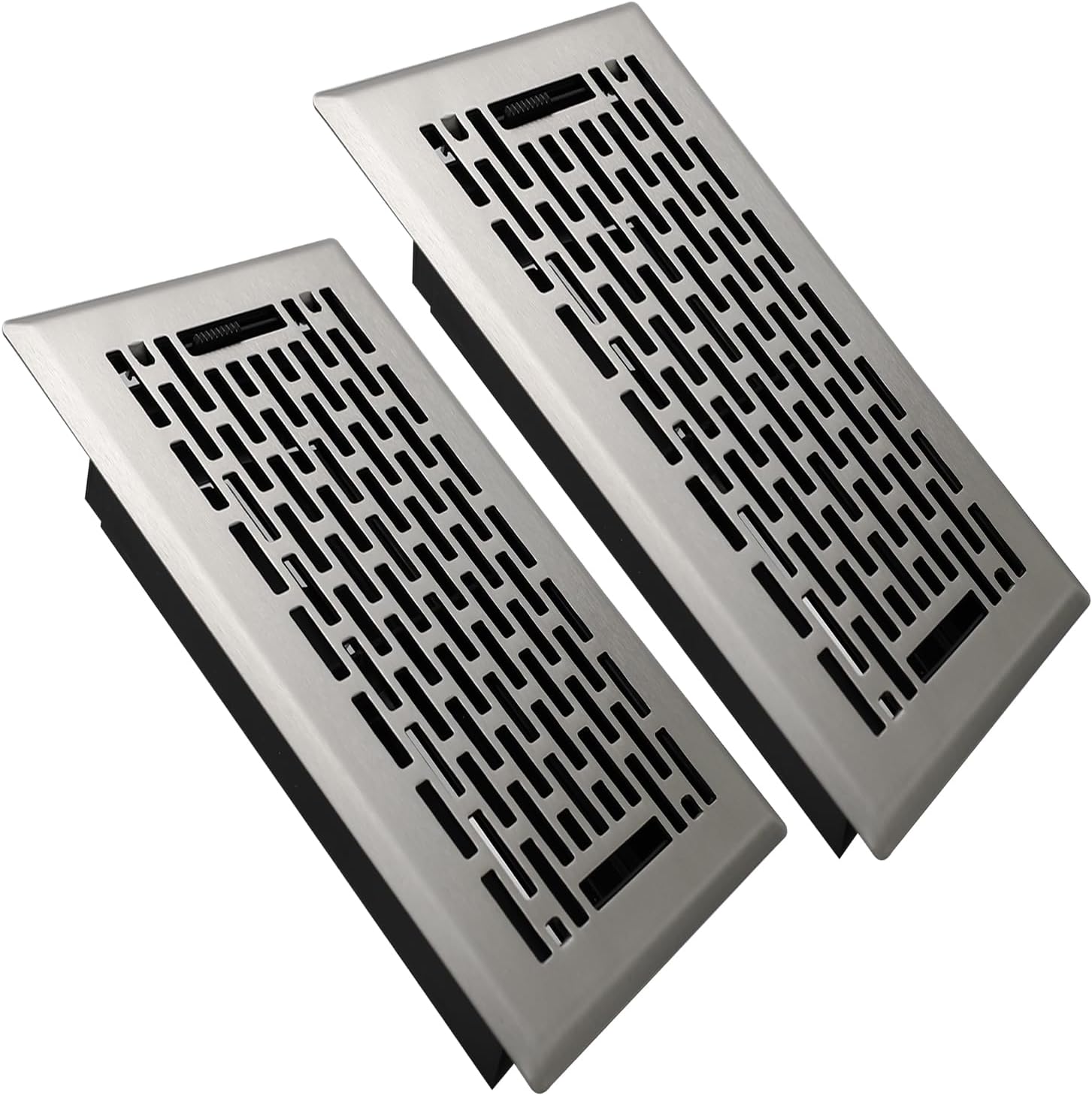 2 Pack 4x8 Heavy Duty Steel Floor Registers for Air Flow Control